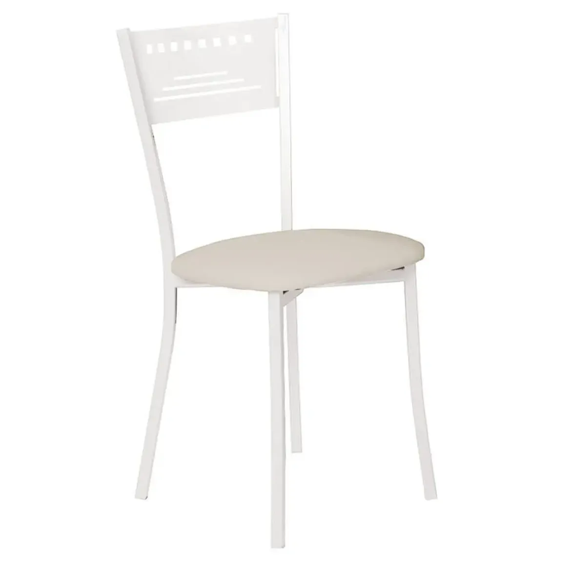Silla de Cocina Blanca con Asiento Tapizado 897/BL