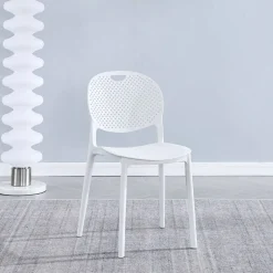 Silla de Cocina color Blanco con Respaldo Redondo JANSEN