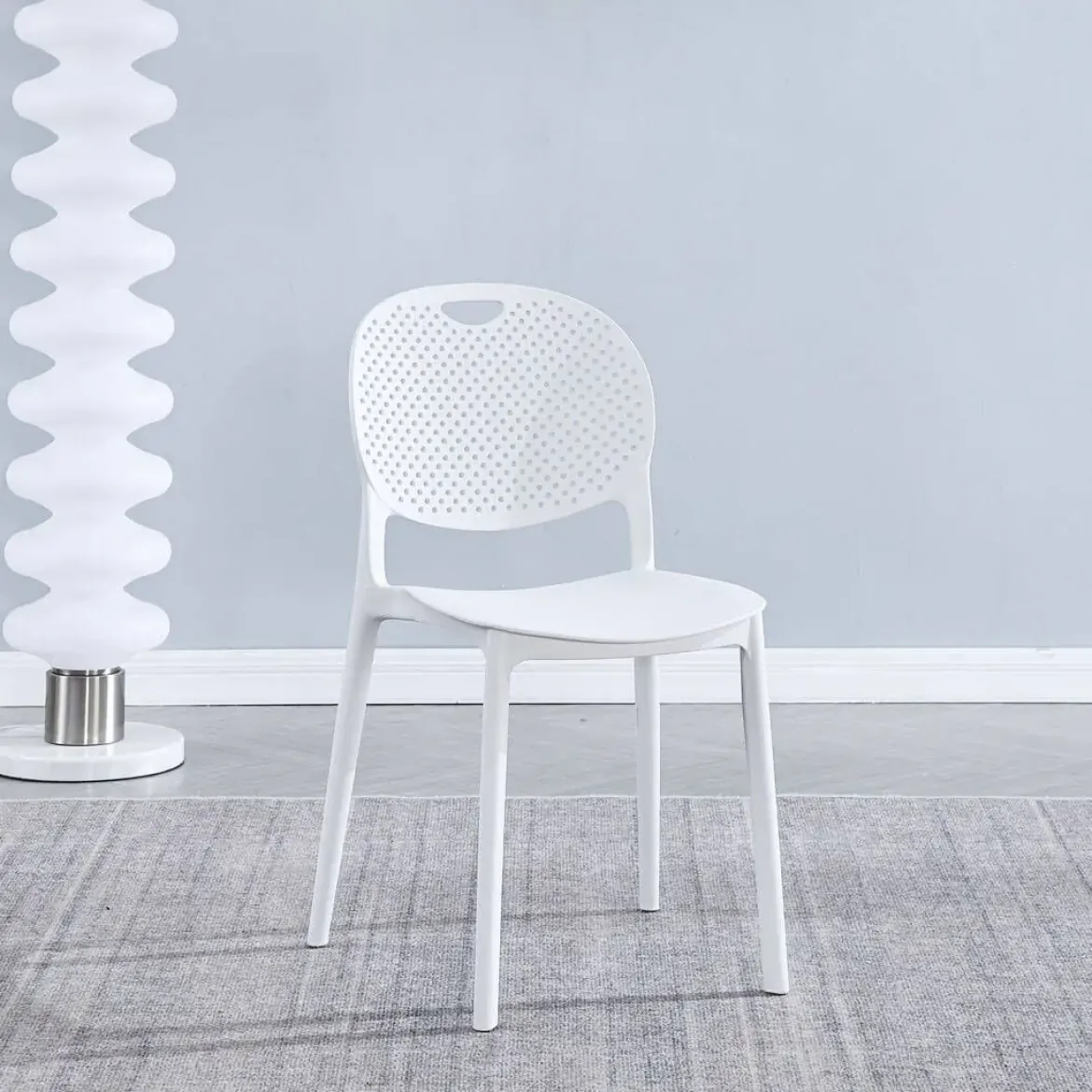 Silla de Cocina color Blanco con Respaldo Redondo JANSEN