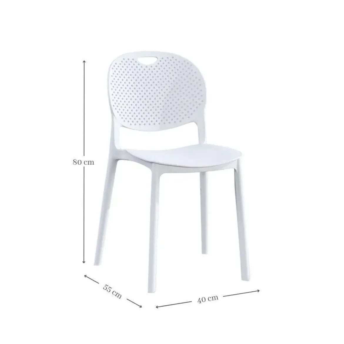 Silla de Cocina color Blanco con Respaldo Redondo JANSEN