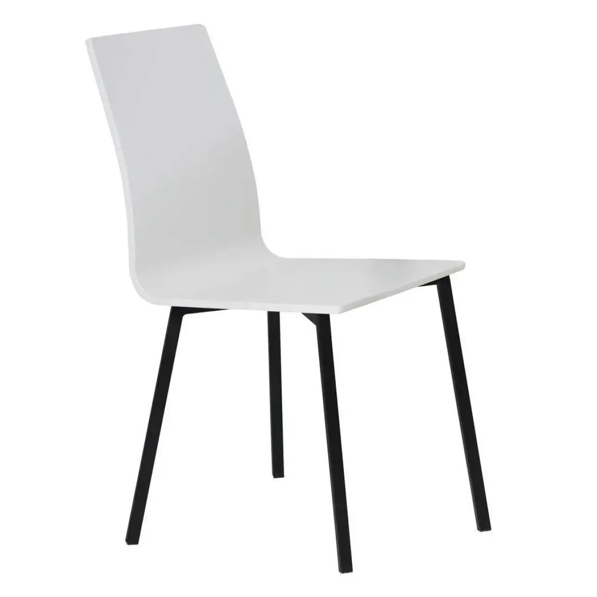 Silla de Cocina con Asiento de Madera y Patas Negras ARGA