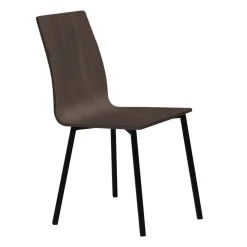 Silla de Cocina con Asiento de Madera y Patas Negras ARGA
