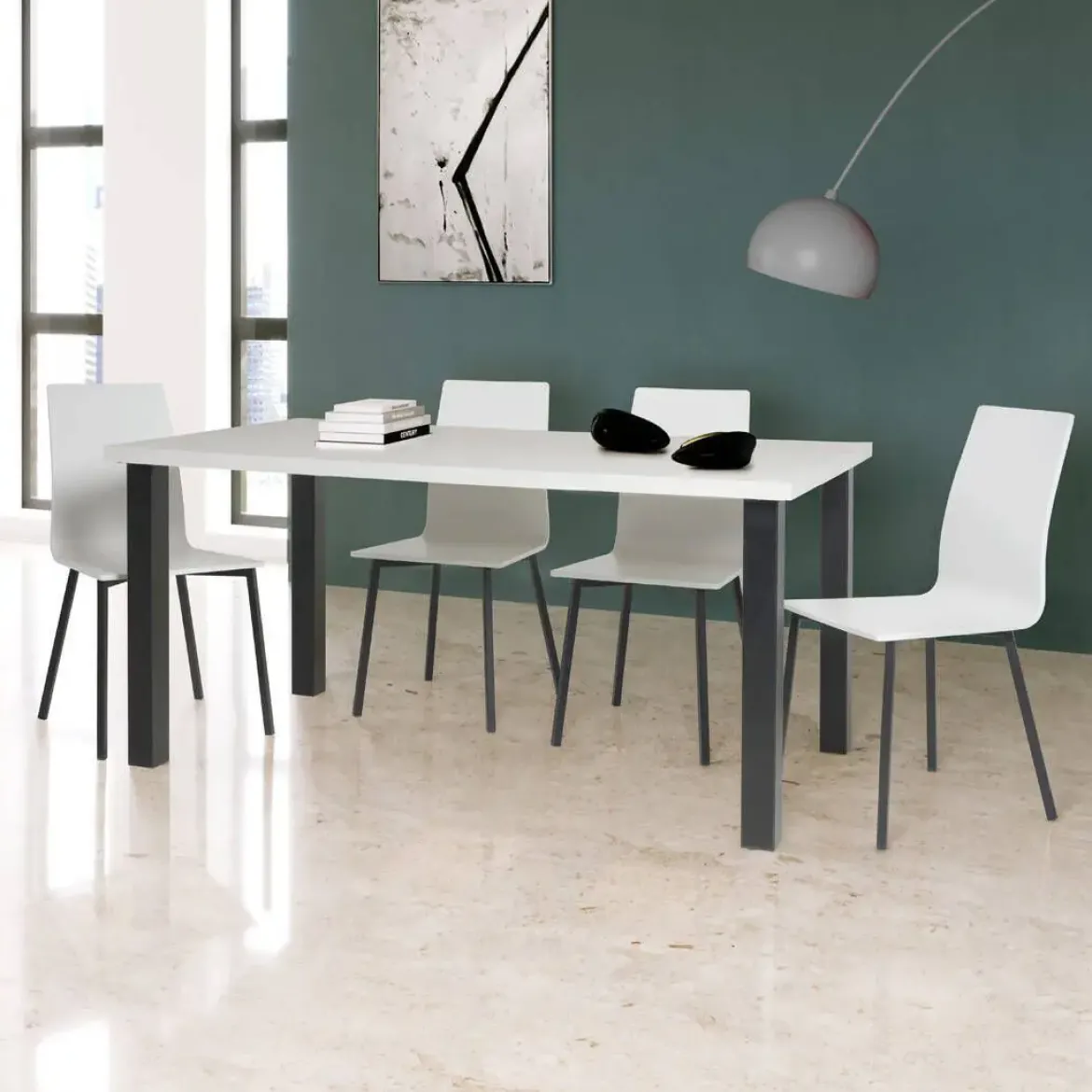 Silla de Cocina con Asiento de Madera y Patas Negras ARGA