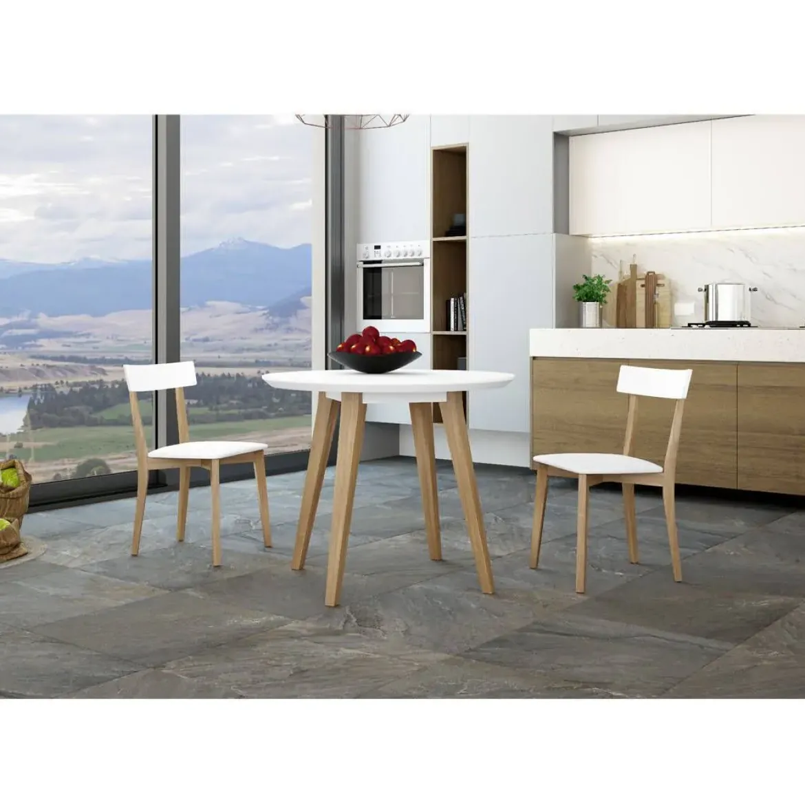 Silla de Cocina con Patas y Asiento de Tapizado AMALFI