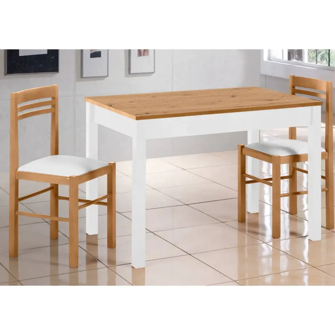 Silla de Cocina de Madera con Asiento Tapizado 557