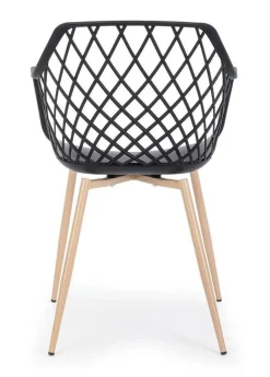 Silla de Comedor con Patas de Acero y Asiento PP OPTIK Negro 0733413