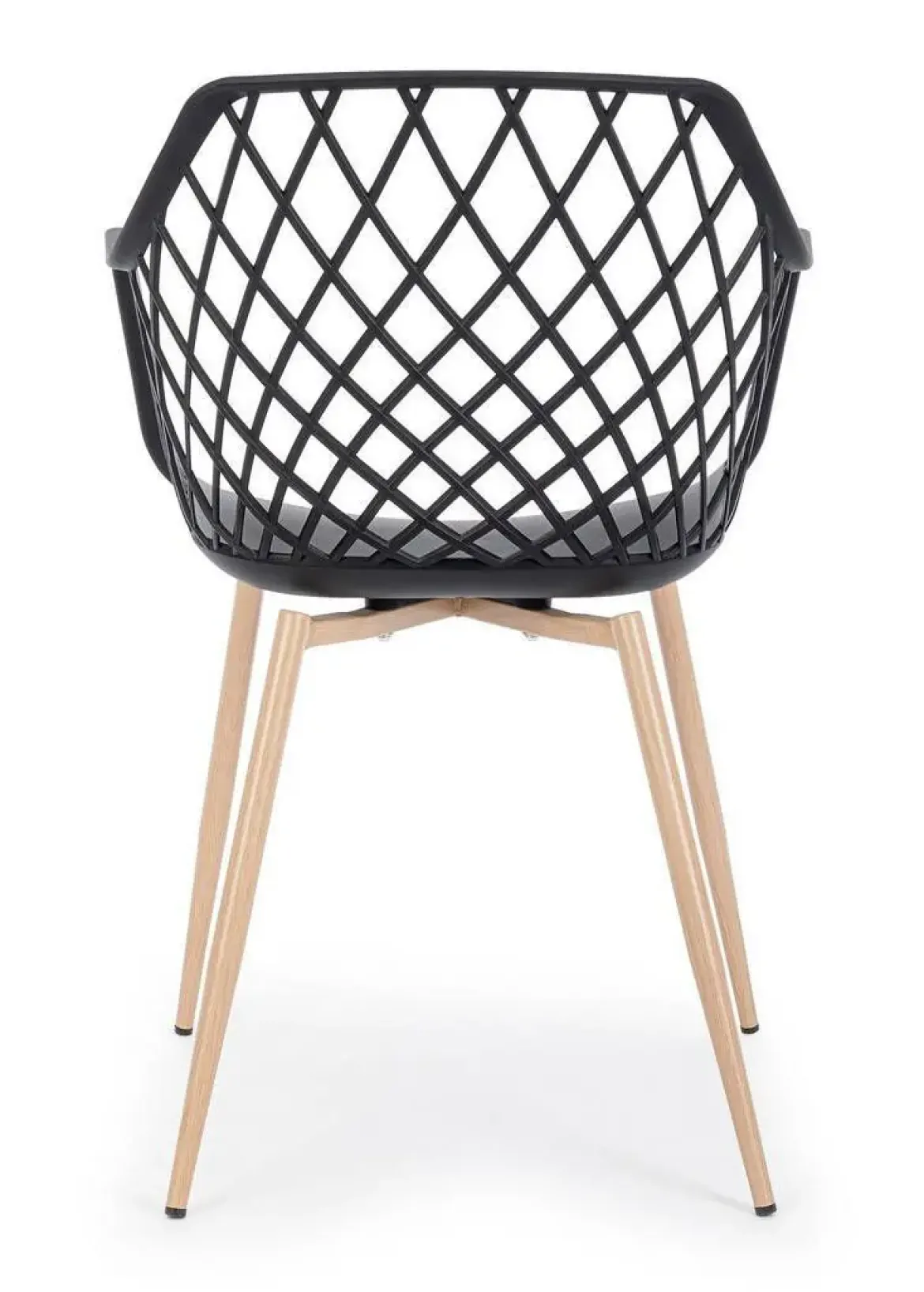 Silla de Comedor con Patas de Acero y Asiento PP OPTIK Negro 0733413