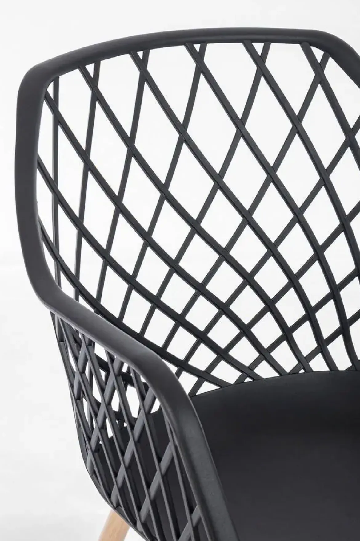 Silla de Comedor con Patas de Acero y Asiento PP OPTIK Negro 0733413