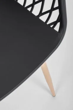 Silla de Comedor con Patas de Acero y Asiento PP OPTIK Negro 0733413