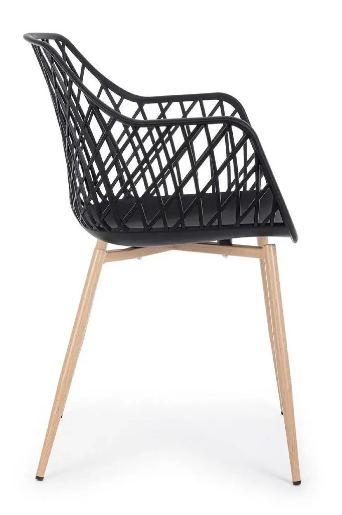 Silla de Comedor con Patas de Acero y Asiento PP OPTIK Negro 0733413
