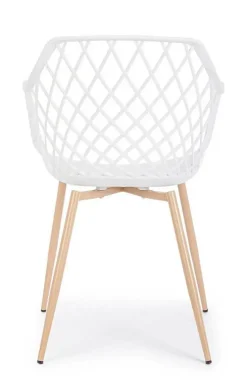 Silla de Comedor con Patas de Acero y Asiento PP OPTIK Blanco 0733414