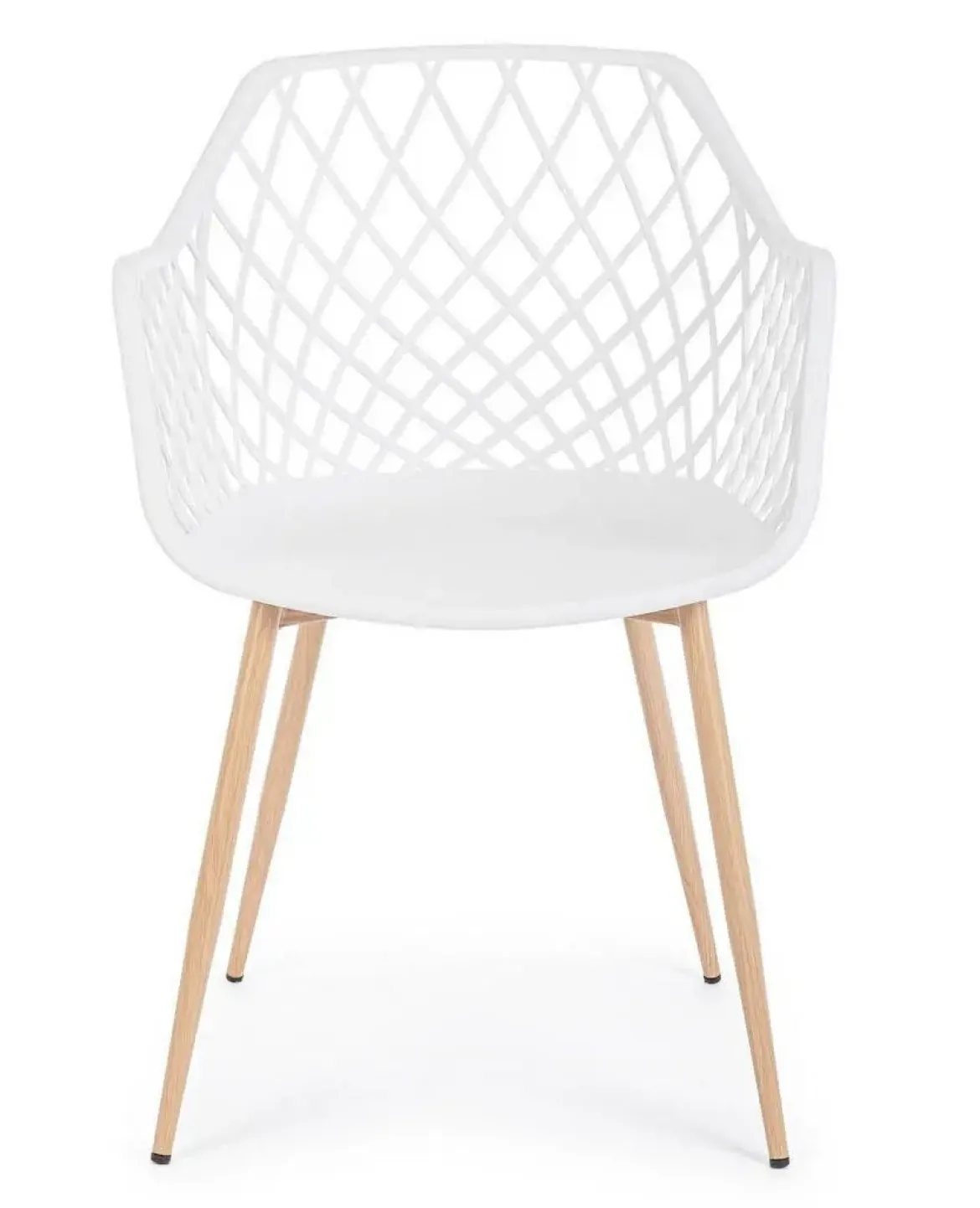 Silla de Comedor con Patas de Acero y Asiento PP OPTIK Blanco 0733414