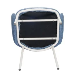 Silla de Comedor con Reposabrazos y Patas de Metal Blanco CAMILA DC-3110