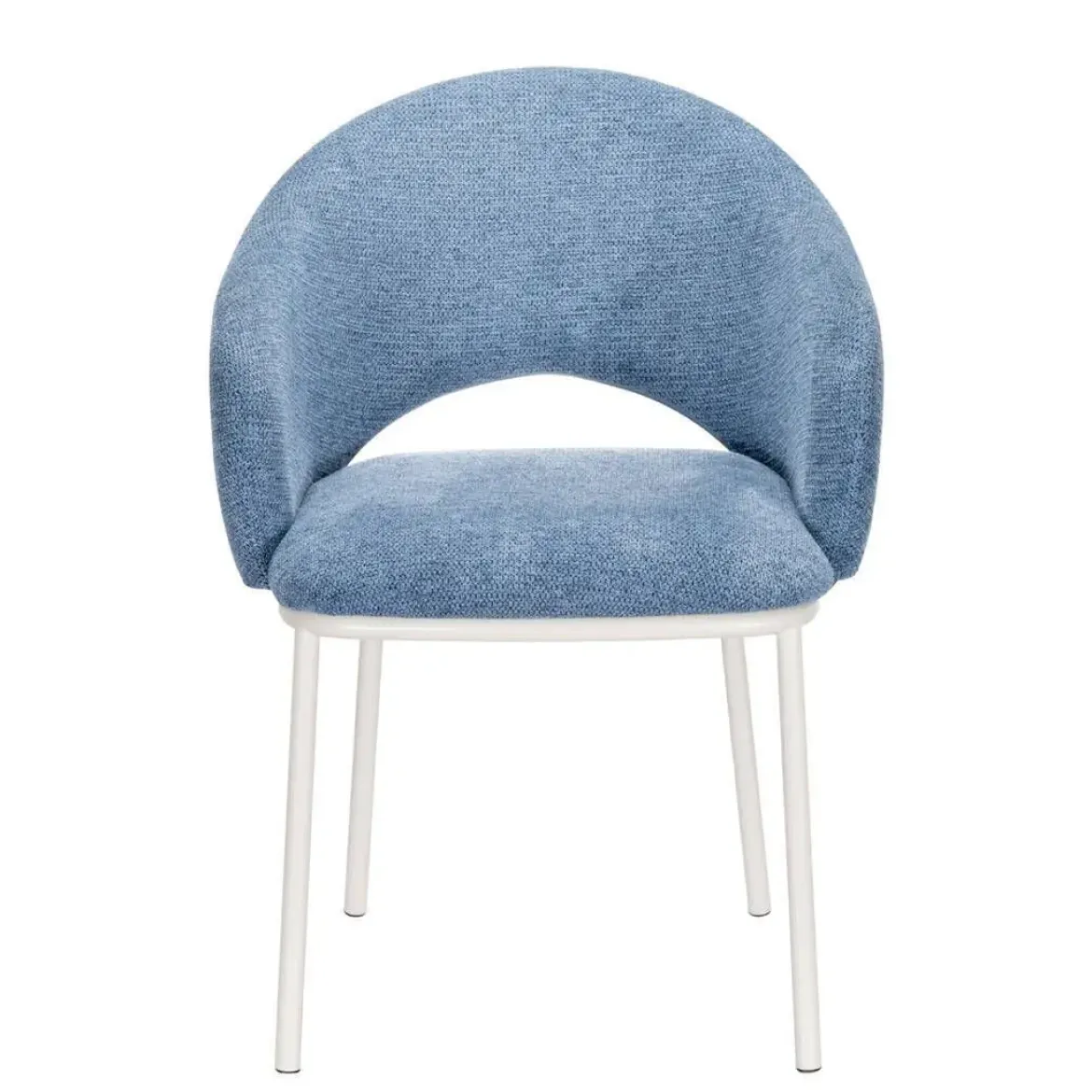 Silla de Comedor con Reposabrazos y Patas de Metal Blanco CAMILA DC-3110