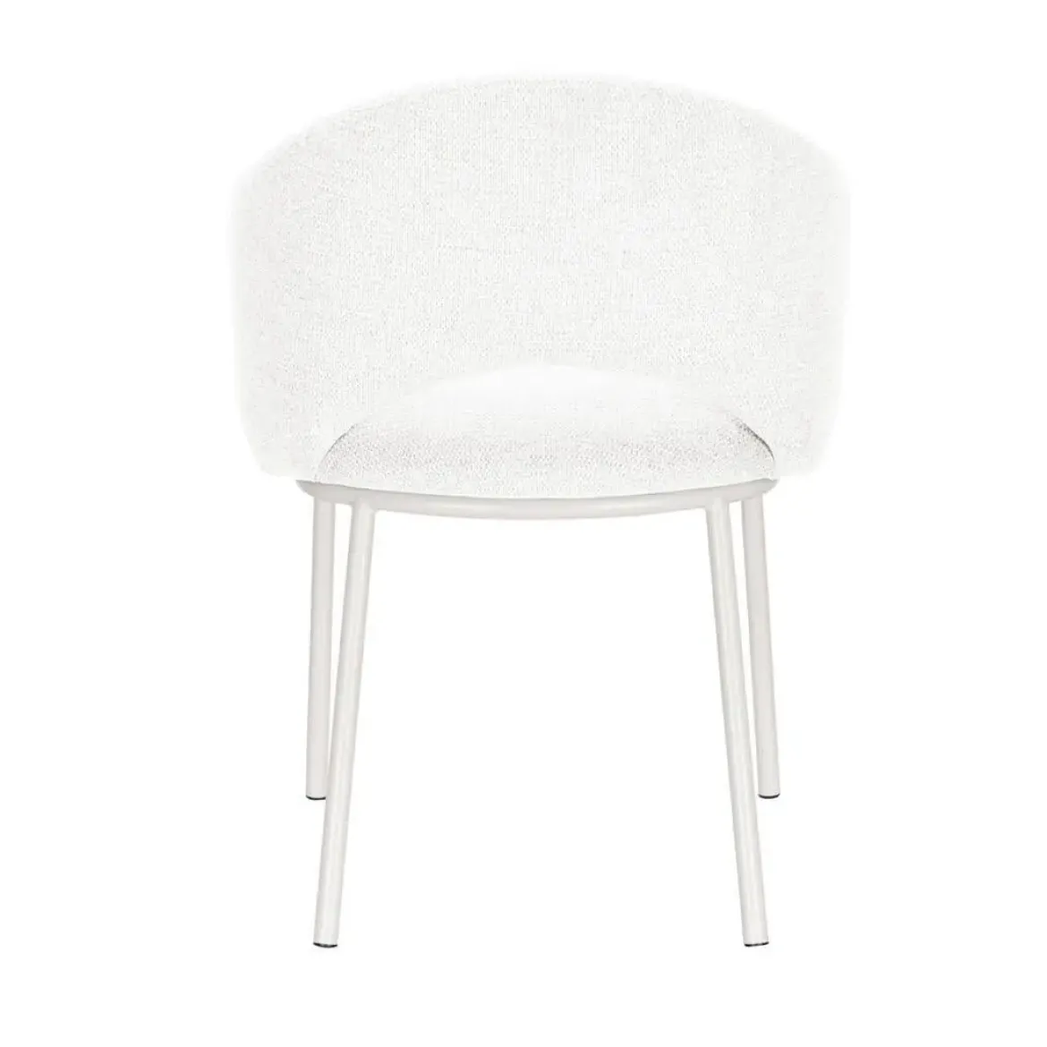 Silla de Comedor con Reposabrazos y Patas de Metal Blanco CAMILA DC-3110