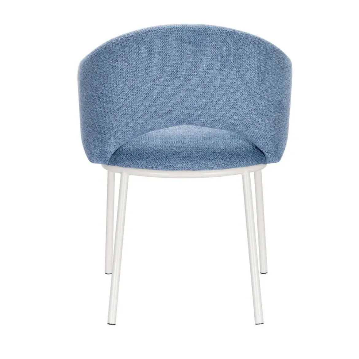 Silla de Comedor con Reposabrazos y Patas de Metal Blanco CAMILA DC-3110