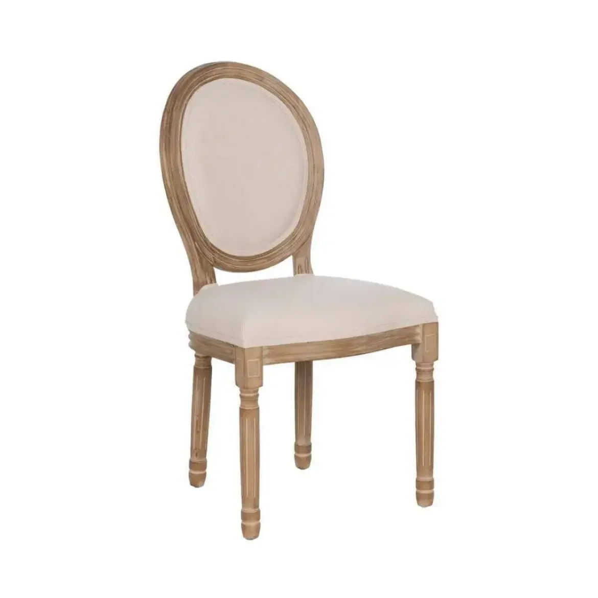 Silla de Comedor de Madera con Asiento de Lino 611286