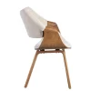 Silla de Comedor de Madera Curvada Tapizada color Crema 615339