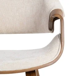 Silla de Comedor de Madera Curvada Tapizada color Crema 615339