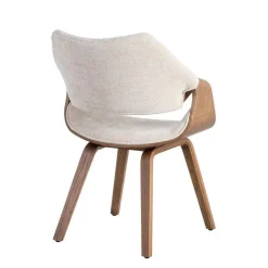 Silla de Comedor de Madera Curvada Tapizada color Crema 615339