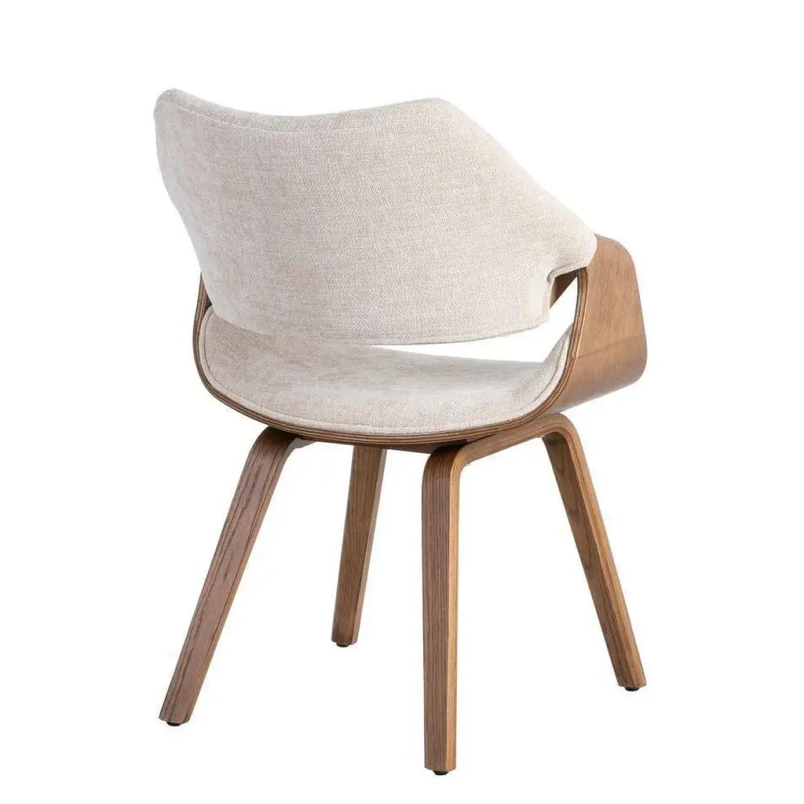Silla de Comedor de Madera Curvada Tapizada color Crema 615339