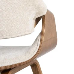 Silla de Comedor de Madera Curvada Tapizada color Crema 615339