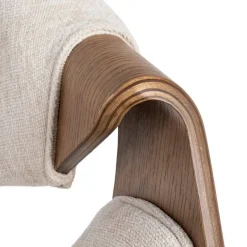 Silla de Comedor de Madera Curvada Tapizada color Crema 615339