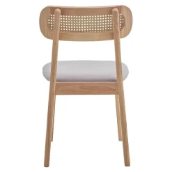 Silla de Comedor de Madera Maciza y Tela MACA