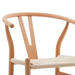 Silla de Comedor de Madera Natural con Asiento de Cuerda DAISY