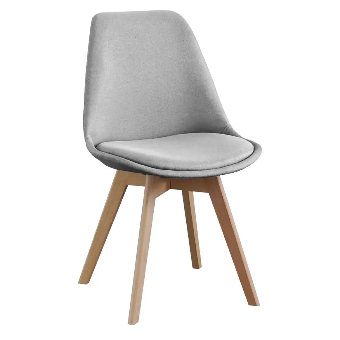 Silla de Comedor Tapizada con Patas de Madera MADOX