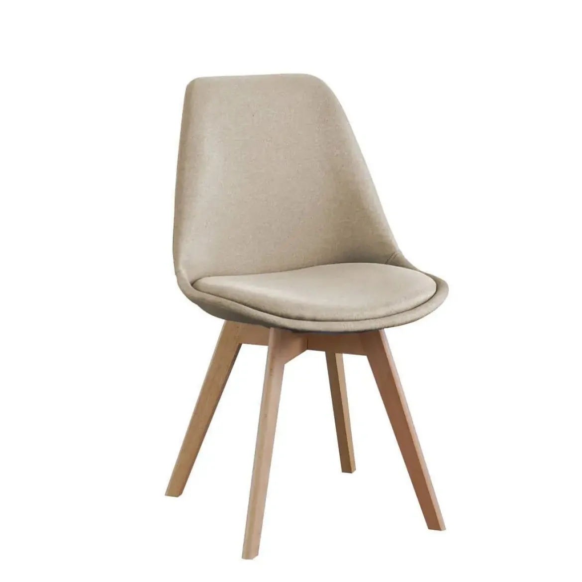 Silla de Comedor Tapizada con Patas de Madera MADOX