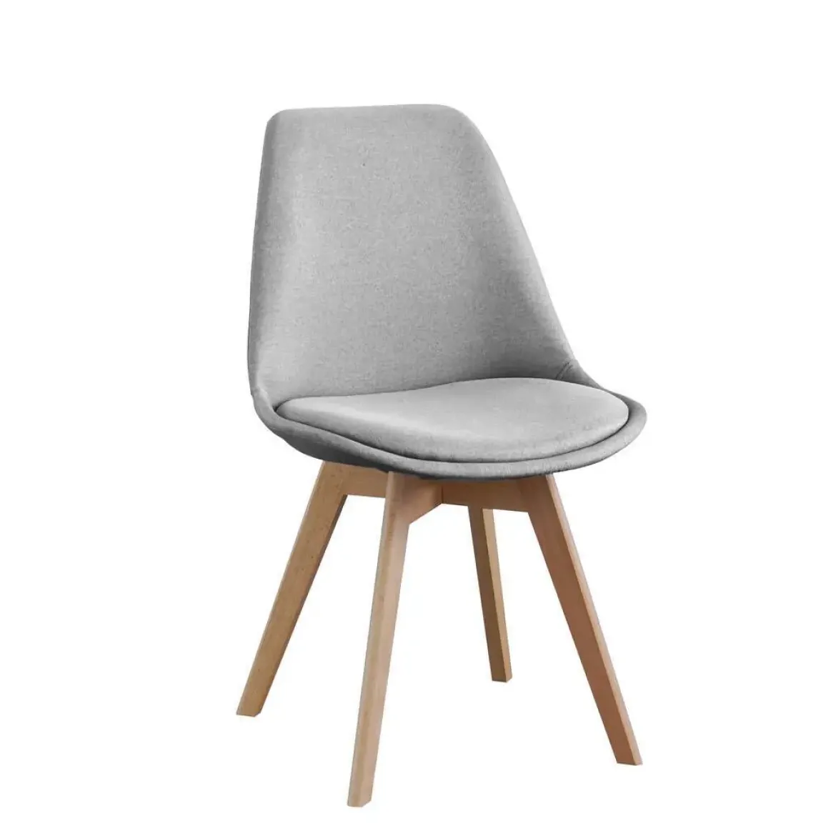 Silla de Comedor Tapizada con Patas de Madera MADOX