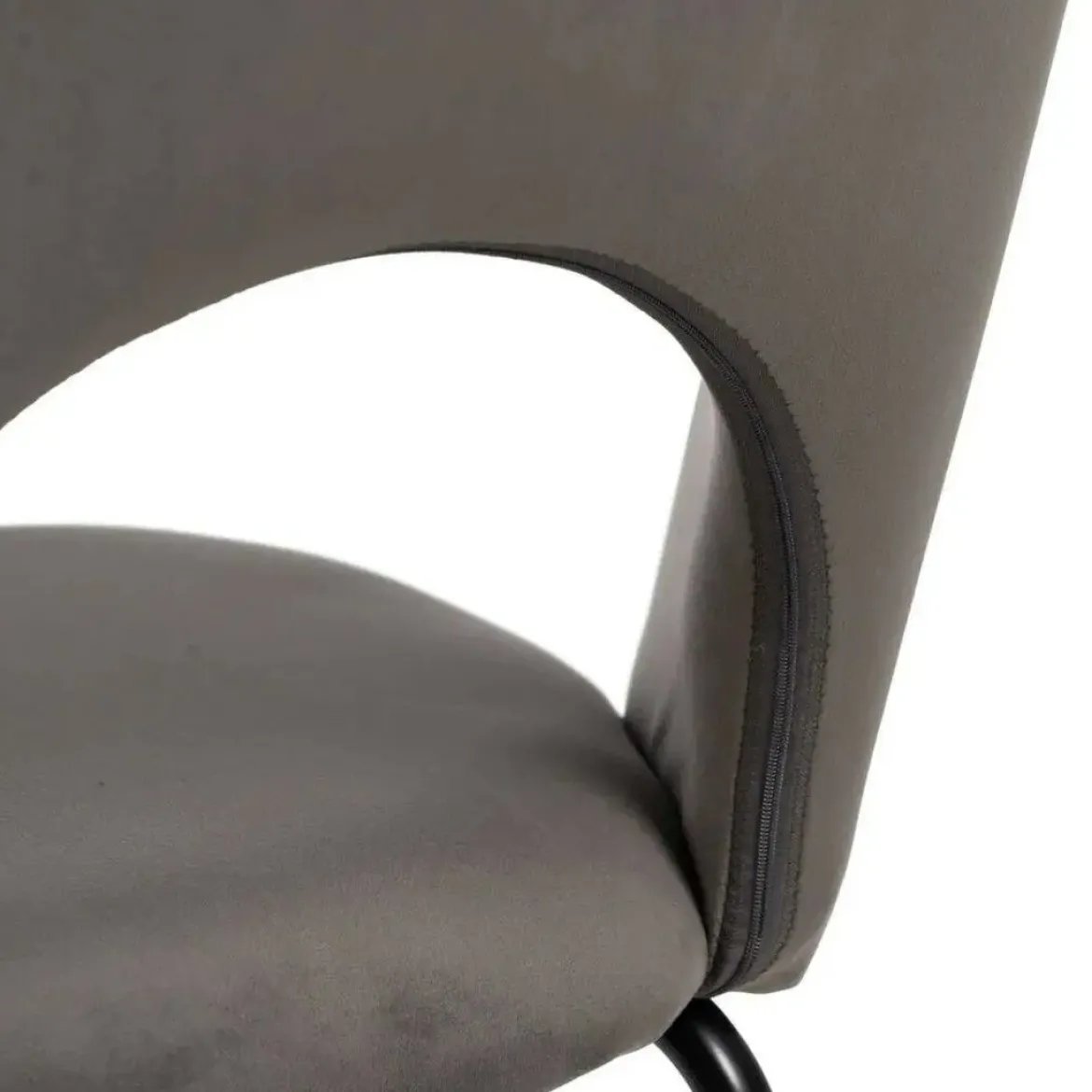 Silla de Comedor Tapizada con Patas de Metal