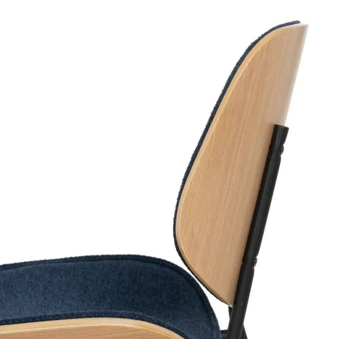 Silla de Comedor Tapizada de Color Azul Marino 609458