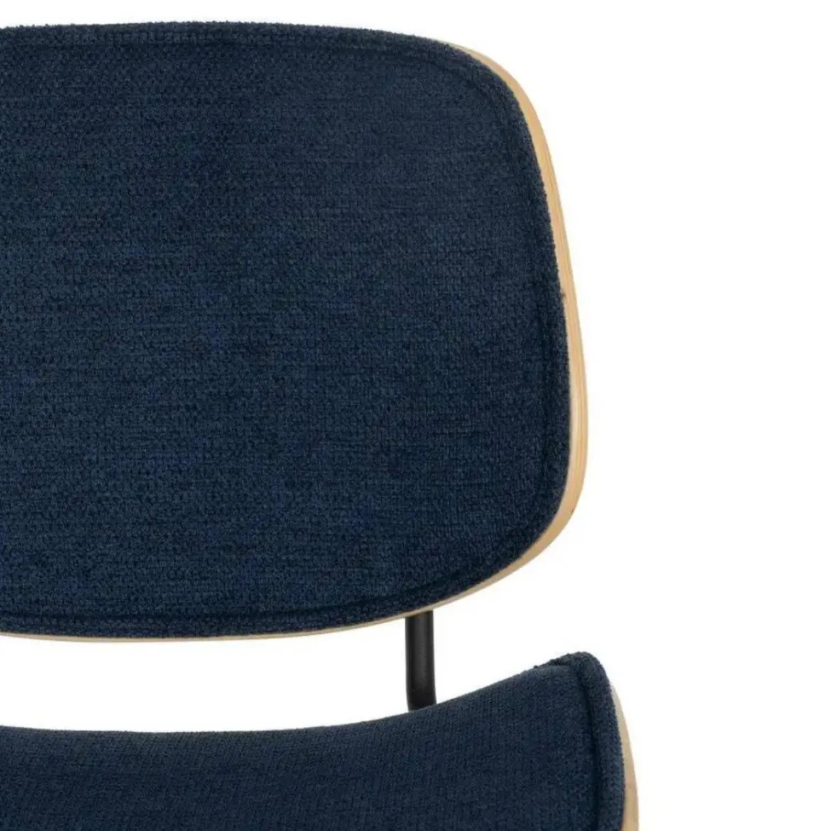 Silla de Comedor Tapizada de Color Azul Marino 609458