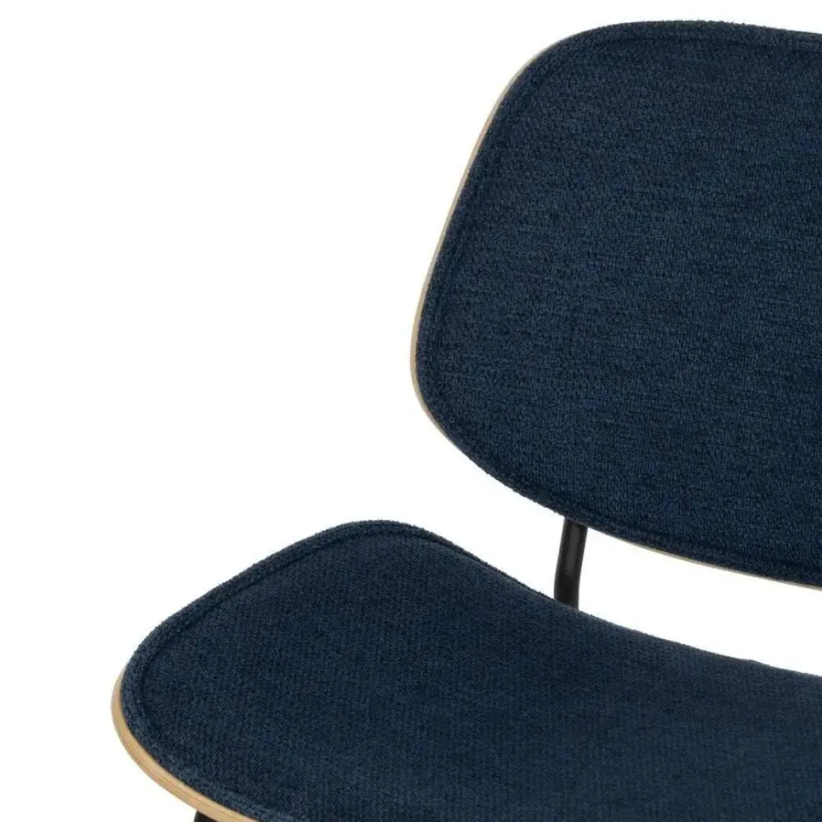 Silla de Comedor Tapizada de Color Azul Marino 609458