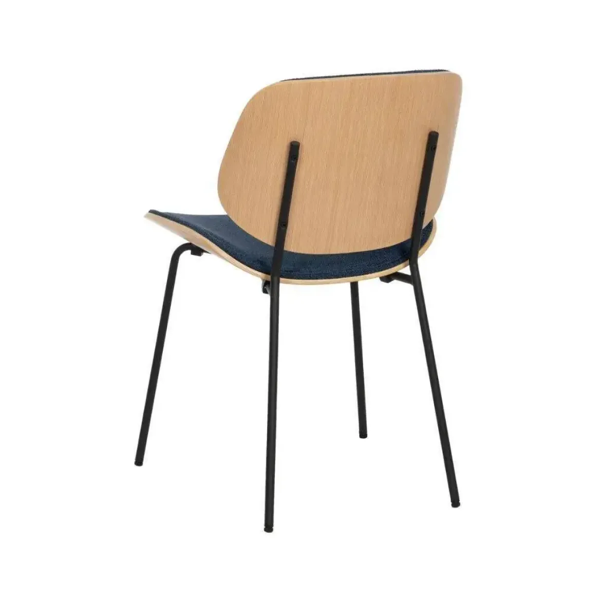 Silla de Comedor Tapizada de Color Azul Marino 609458