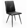 Silla de Comedor Tapizada en Ecopiel y Acero Negro CANDELA