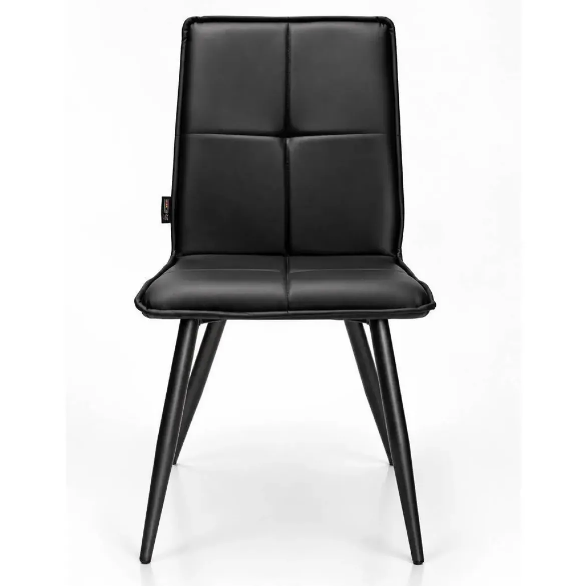 Silla de Comedor Tapizada en Ecopiel y Acero Negro CANDELA
