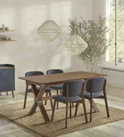 Silla de Comedor Tapizada en Madera Nogal DC-901