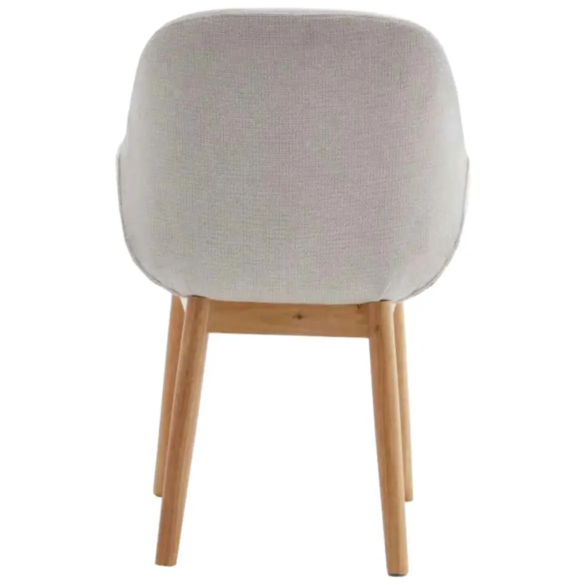 Silla de Comedor Tapizada en Tela Blanca con Reposabrazos MILCA