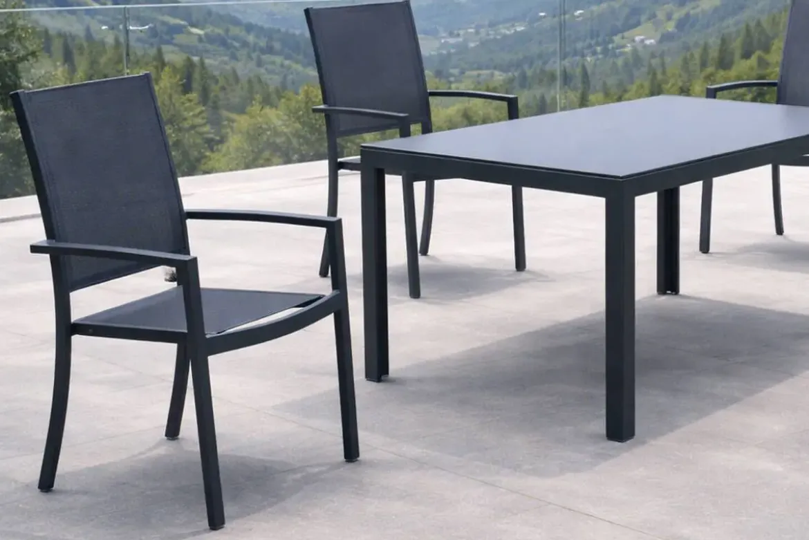 Silla de Jardin de Aluminio y Textilen Antracita SEYTON