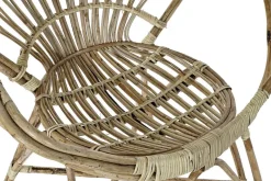 Silla de Jardín de Ratán Natural con Reposabrazos MB-182515