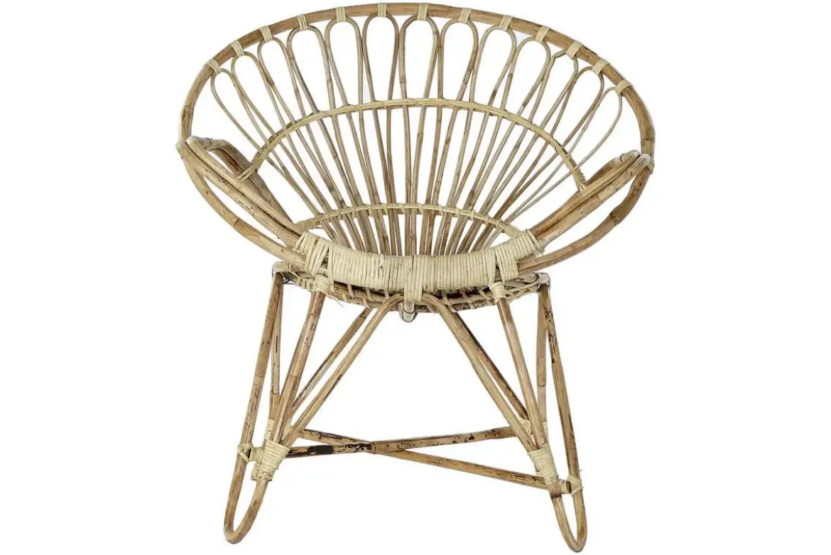 Silla de Jardín de Ratán Natural con Reposabrazos MB-182515