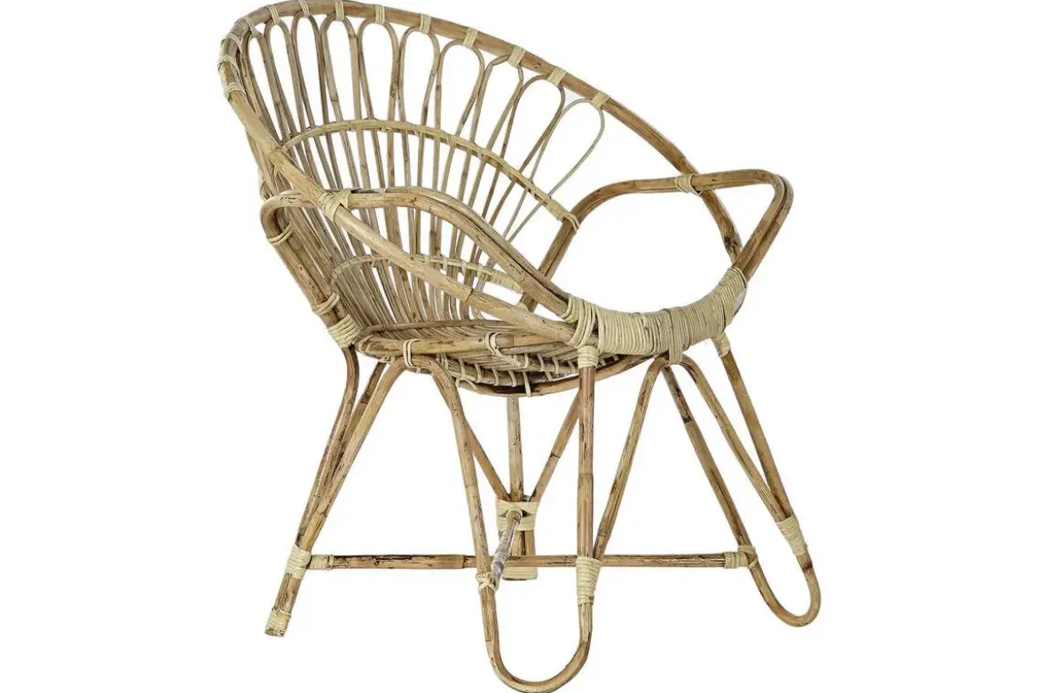 Silla de Jardín de Ratán Natural con Reposabrazos MB-182515