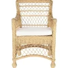 Silla de Jardín de Ratán Natural con Cojín MB-207615