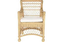 Silla de Jardín de Ratán Natural con Cojín MB-207615