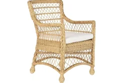 Silla de Jardín de Ratán Natural con Cojín MB-207615