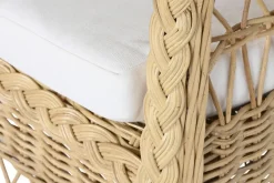 Silla de Jardín de Ratán Natural con Cojín MB-207615