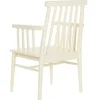 Silla de Madera con Reposabrazos Color Crema MB-223567